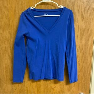 J Crew slim perfect V- neck long sleeve t-shirt 100% cotton blue v neck
